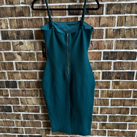 Lulu's Green Sheath Midi Dress Spaghetti Strap - Picture 4 of 7